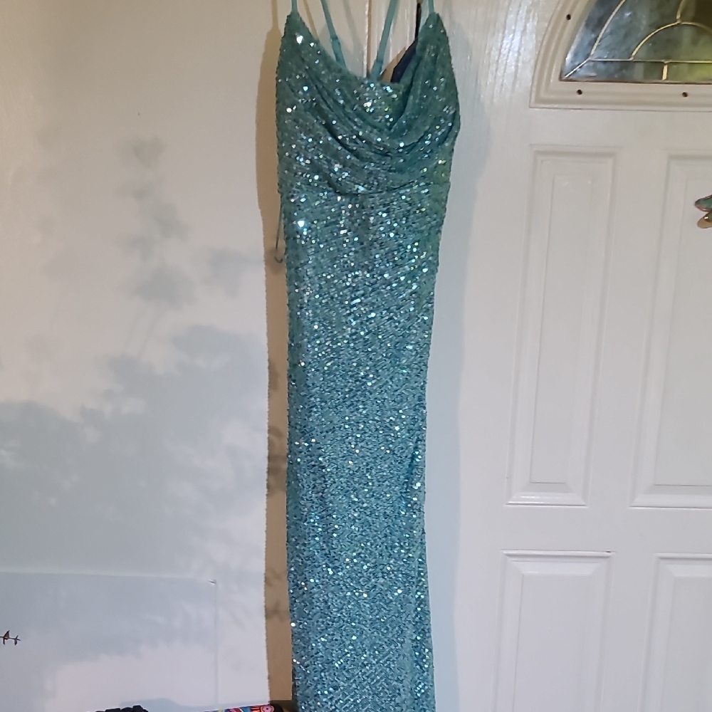 Sparkling Blue Sequin Gown